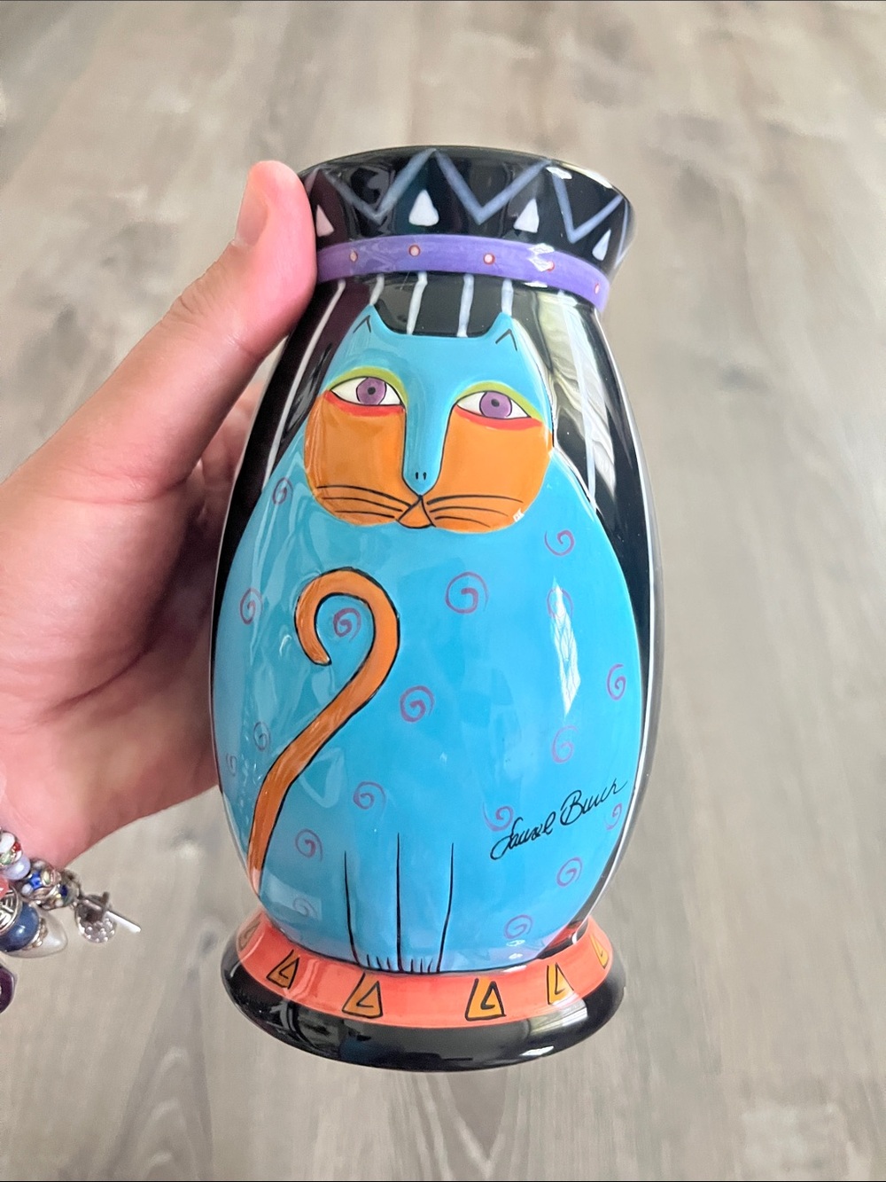 Laurel Burch Artsy Cat Vase